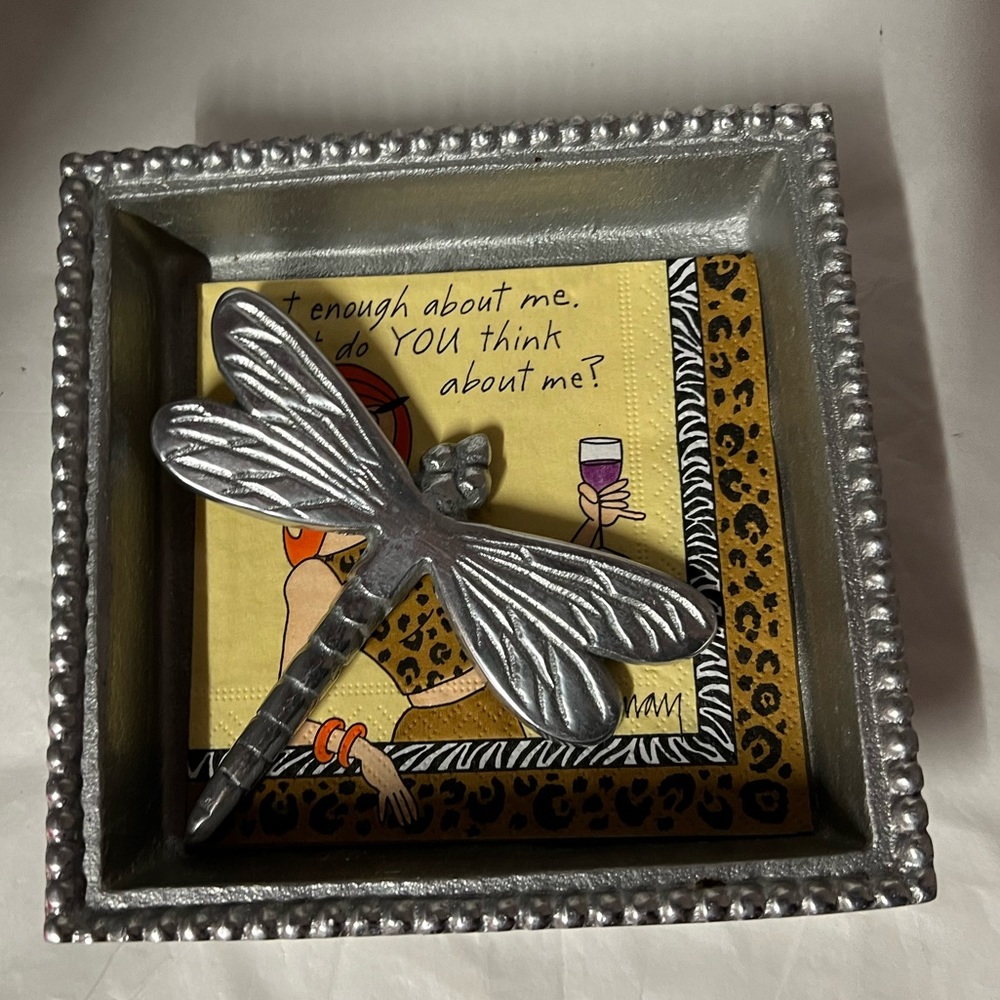 Gregarious Garden Dragonfly Beaded Napkin Holders & Paper Towel Holder